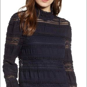 NWT Lace Inset Long-sleeve shirt by Hinge